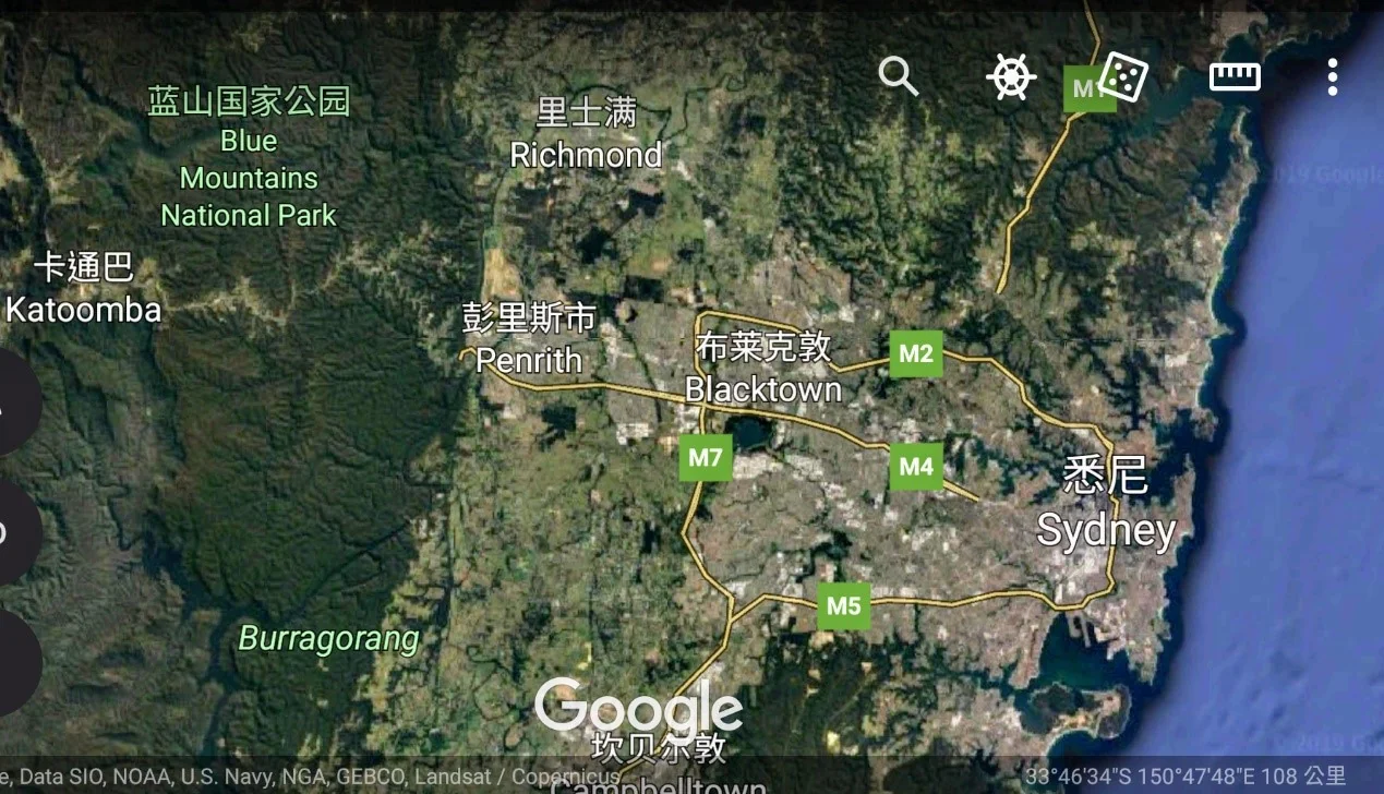 Penrith City 的地理位置
